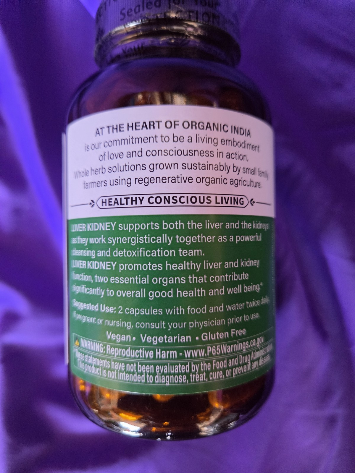 Organic India Herbal Liver And Kidney Support Supplement 180 Count For Detox