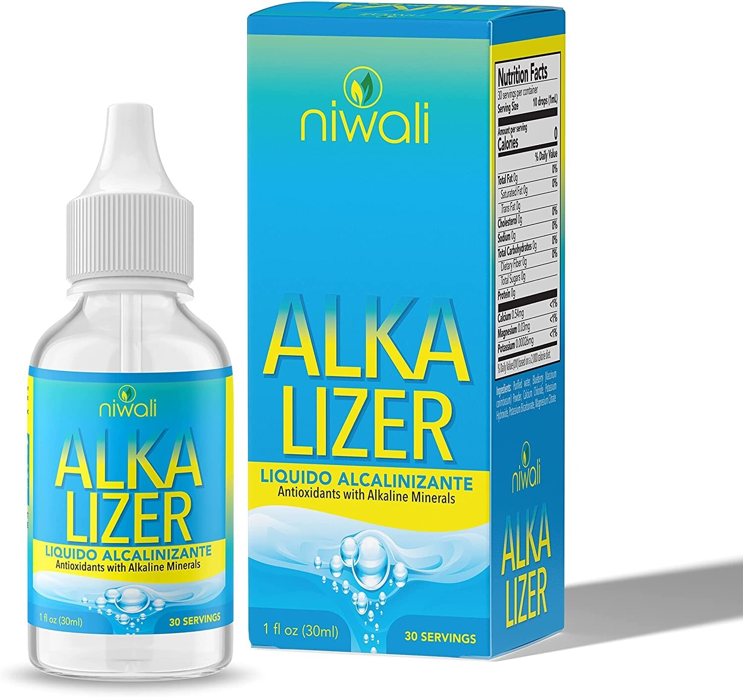 Niwali Alka Lizer Antioxidants Alkaline Mineral Drops 1Oz, Electrolyte Water, ph