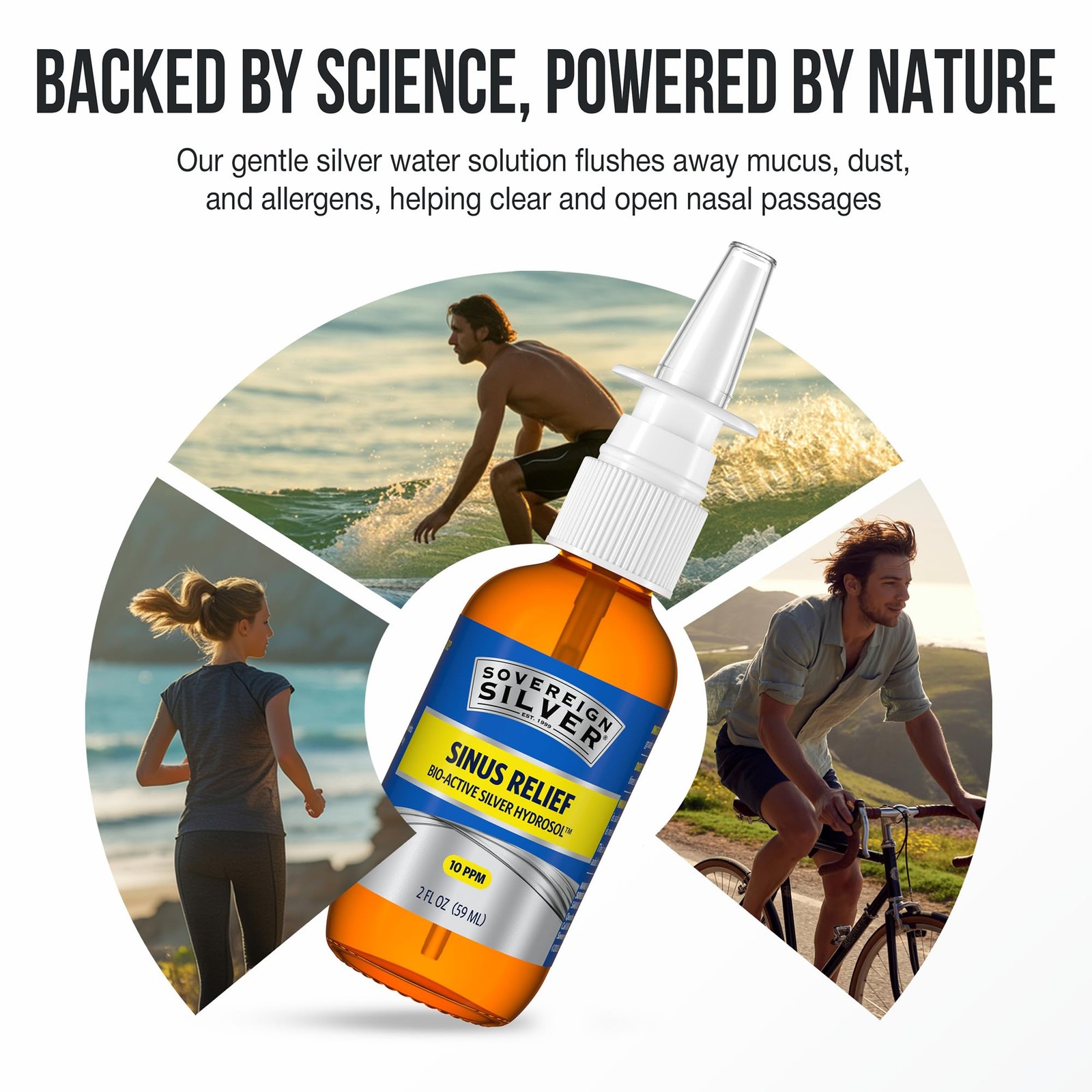 Sovereign Silver Sinus Relief Nasal Spray, 10 PPM 2 Fl Oz (Pack of 1)