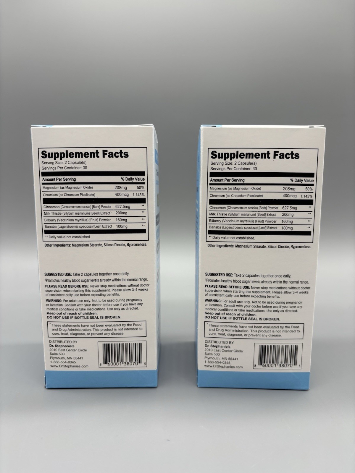 2 Pack! Dr Stephanie’s Blood Sugar 24 Hour Once Daily Support (60 Caps) 08/28