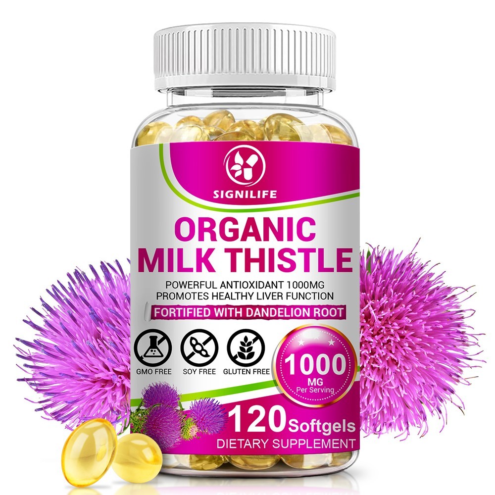 Milk Thistle Liver Cleanse Detox Herbal Liver Support Supplement 120 Capsules