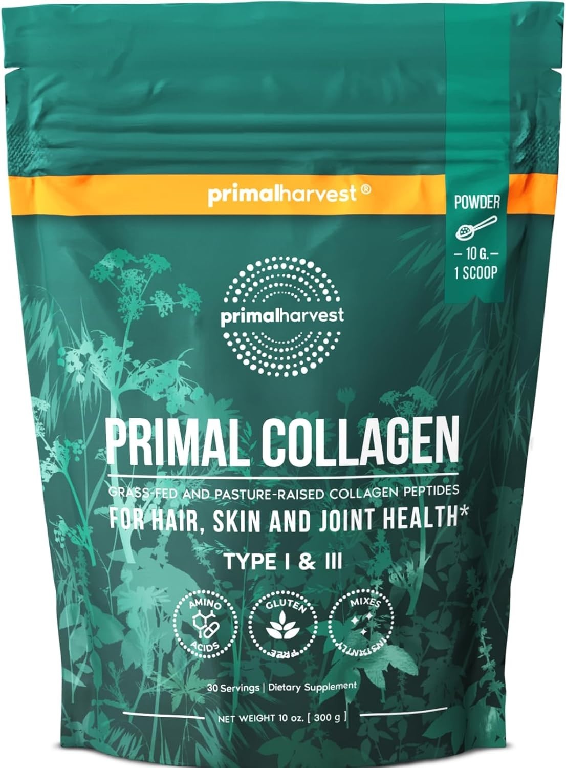 Primal Harvest Collagen Powder for Women or Men, For Hair, Skin, 10 Oz Exp 2027