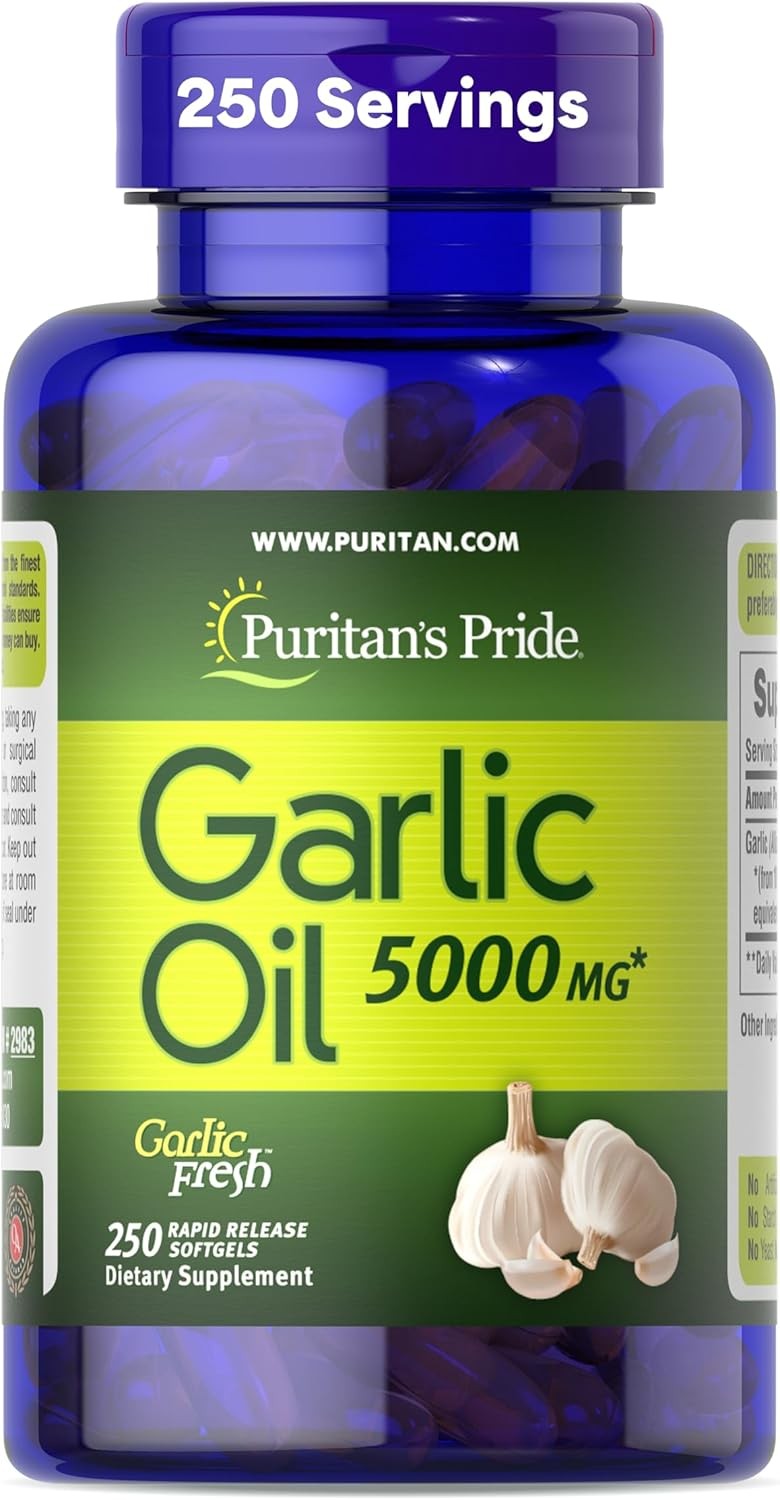 Pure Garlic Pills 5000MG Most Powerful Antibiotic Heal All Infection, 250 Count