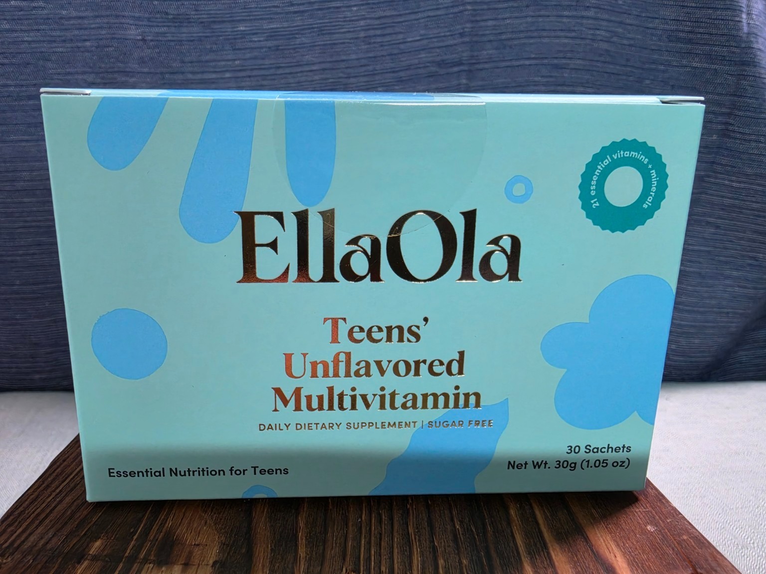 EllaOla Teens Unflavored Multivitamin Sugar-Free Vegan 30 Sachets 30g