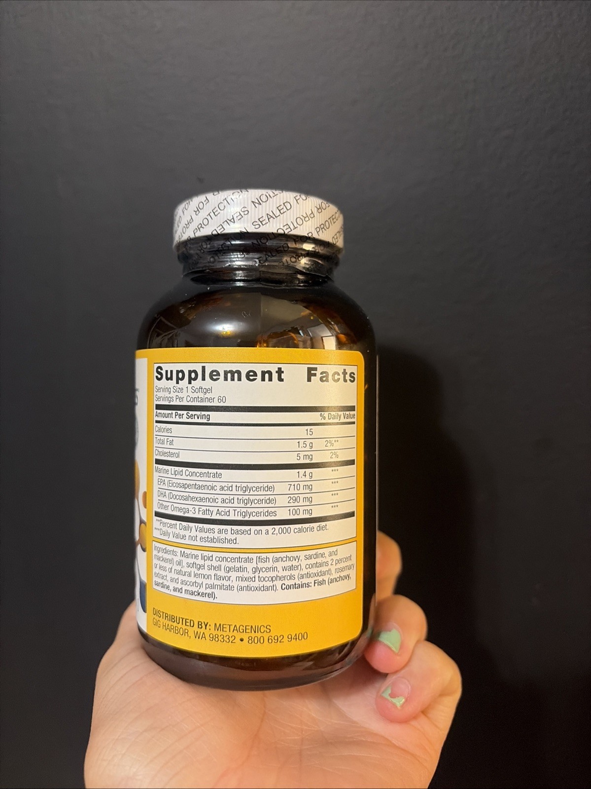 Metagenics OmegaGenics 1000 Omega-3 Fish Oil 60 Softgels