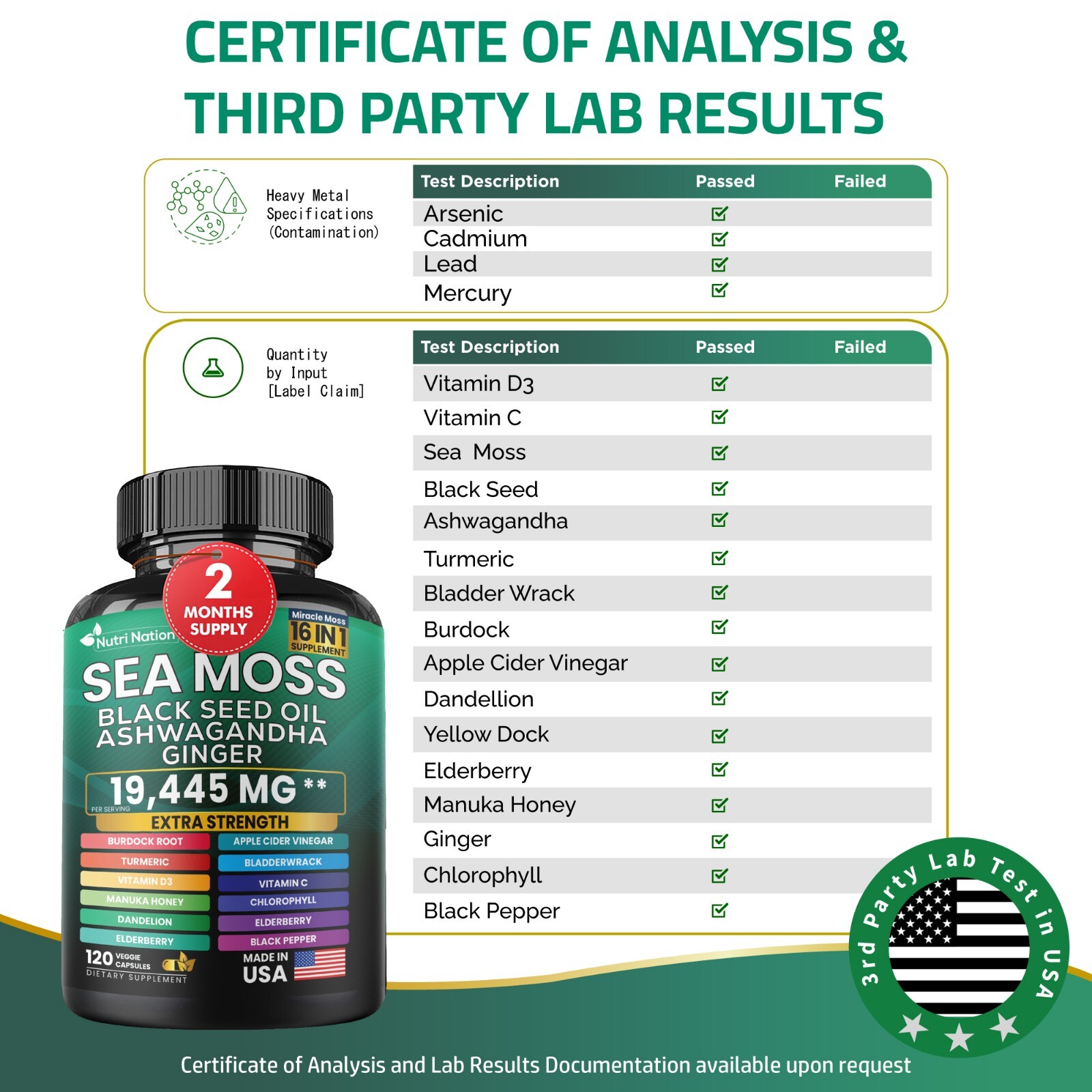 Dynamic Vitality Bundle – Sea Moss 7000mg,Black Seed Oil 4000mg/ Shilajit