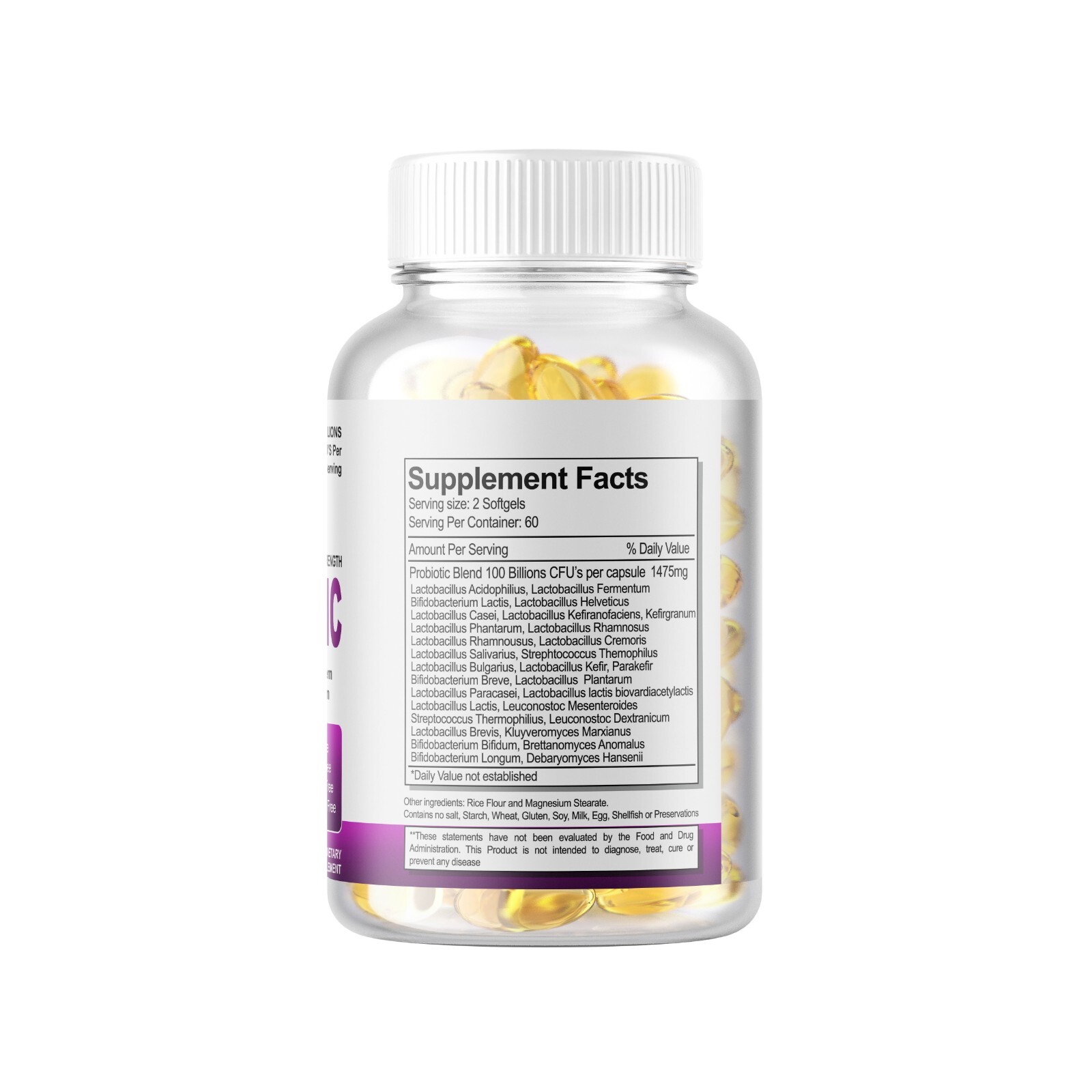 Raw Probiotics 100 Billion CFU Potency Digestive Immune Health 34 strains 120