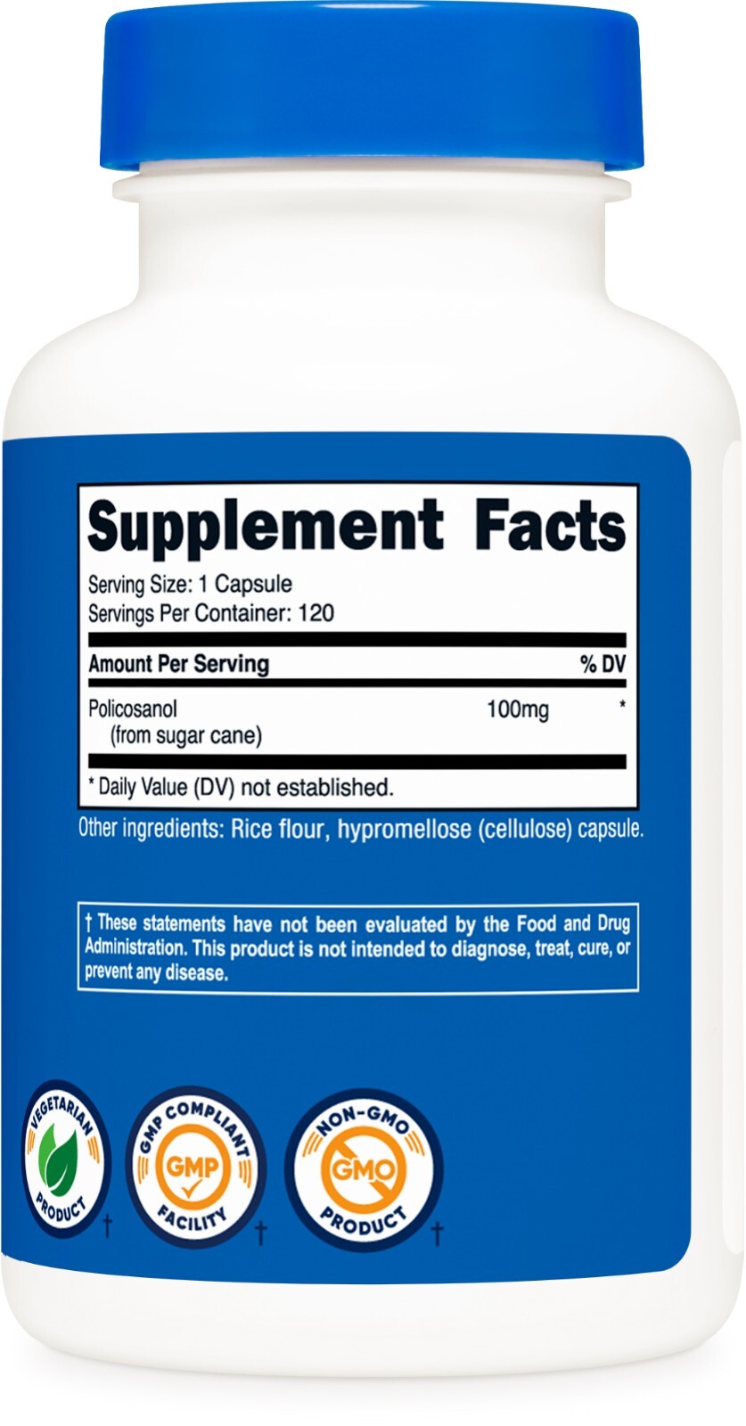 Nutricost Policosanol 100mg, 120 Capsules – Gluten Free and Vegetarian Friendly