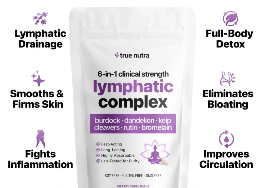 True Nutra 6-in-1 Lymphatic Complex Drainage Dandelion Burdock Bromelain Kelp