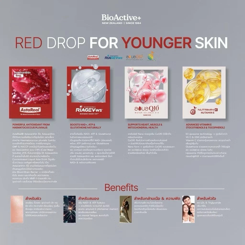 BioActive+ Astaxanthin Collagen Drink Fruity Punch Liposomal Vitamin C Gluta CoQ