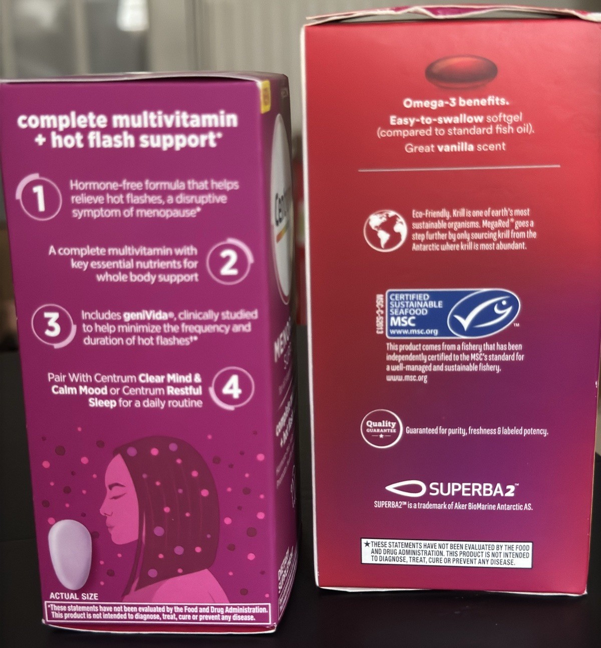 MegaRed Omega 3 Fish Oil 500/ Centrum Menopause Support