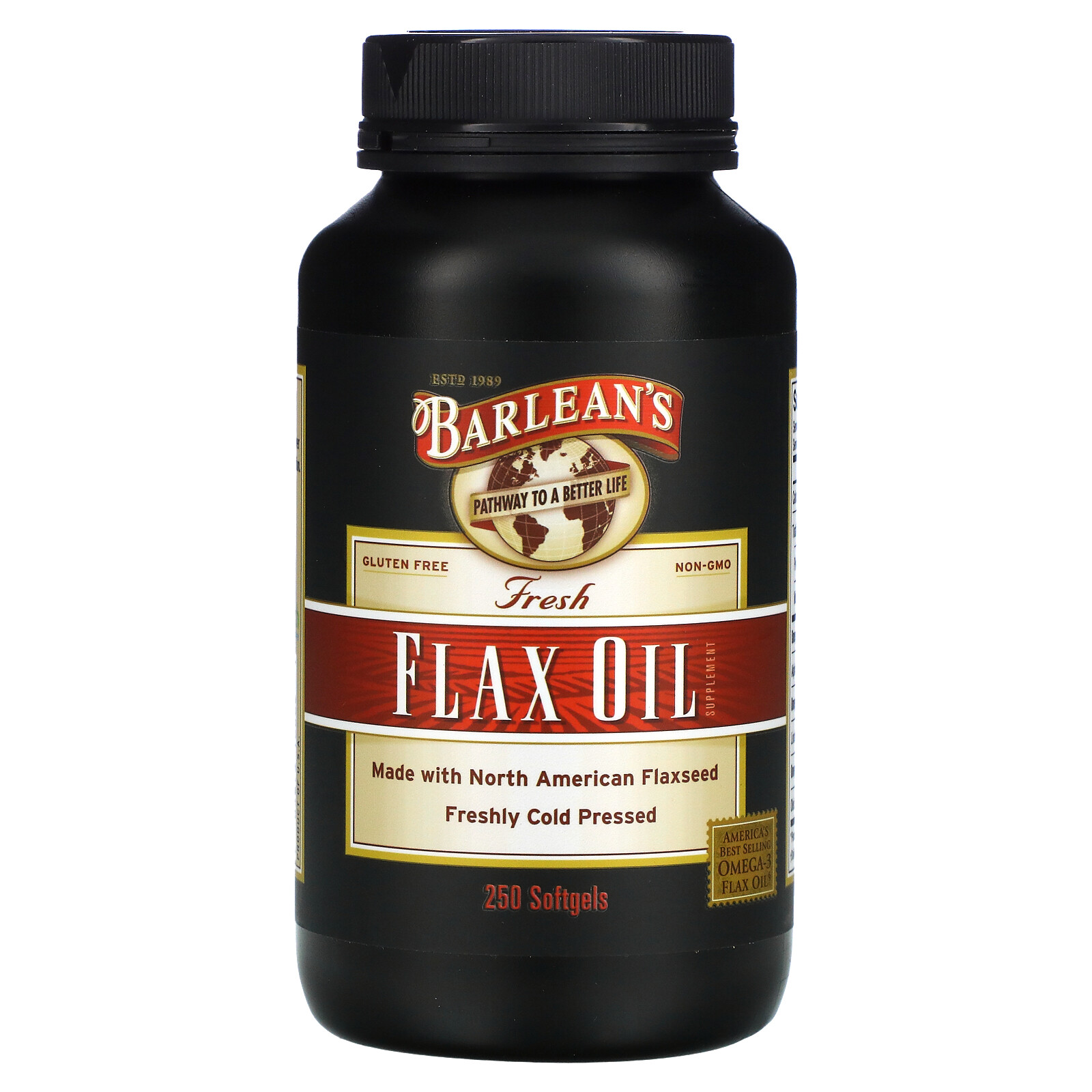 Barlean s Fresh Flax Oil 250 Softgels Gluten-Free