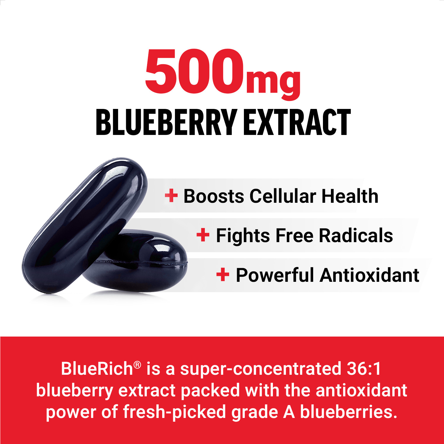 FORCE FACTOR Blueberry Concentrate 500mg with BlueRich Blueberry Extract, 90ct