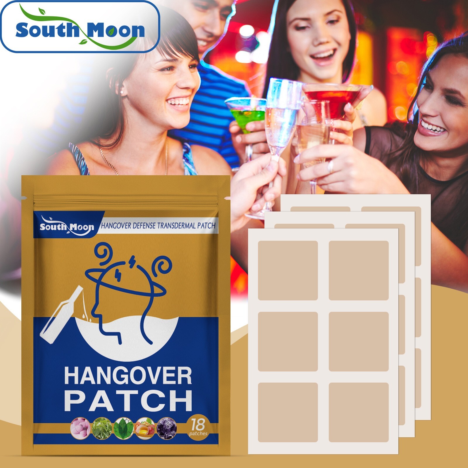 18 Pcs Natural Hangover Patches After Party Recovery Wake Up Refreshed Patches