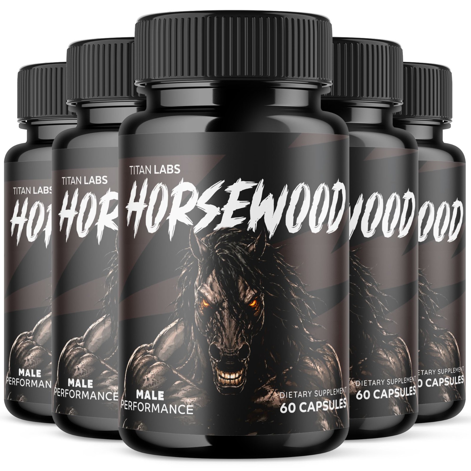 (5 Pack) Horsewood Advanced Male Health Support Formula Horse Wood 300 Capsules