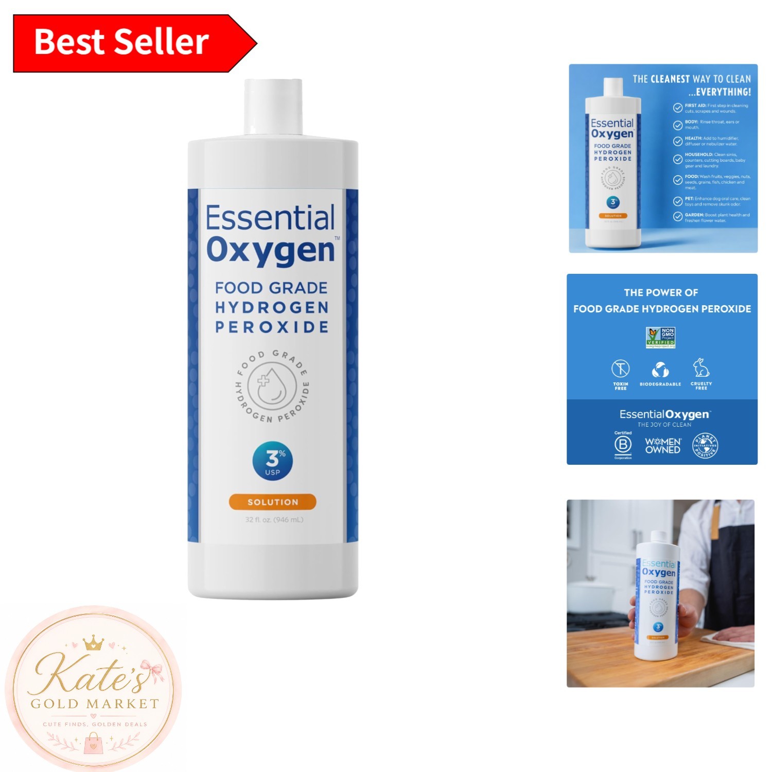 32 Fl Oz Citrus-Scented Hydrogen Peroxide – Versatile Eco-Friendly Cleaner