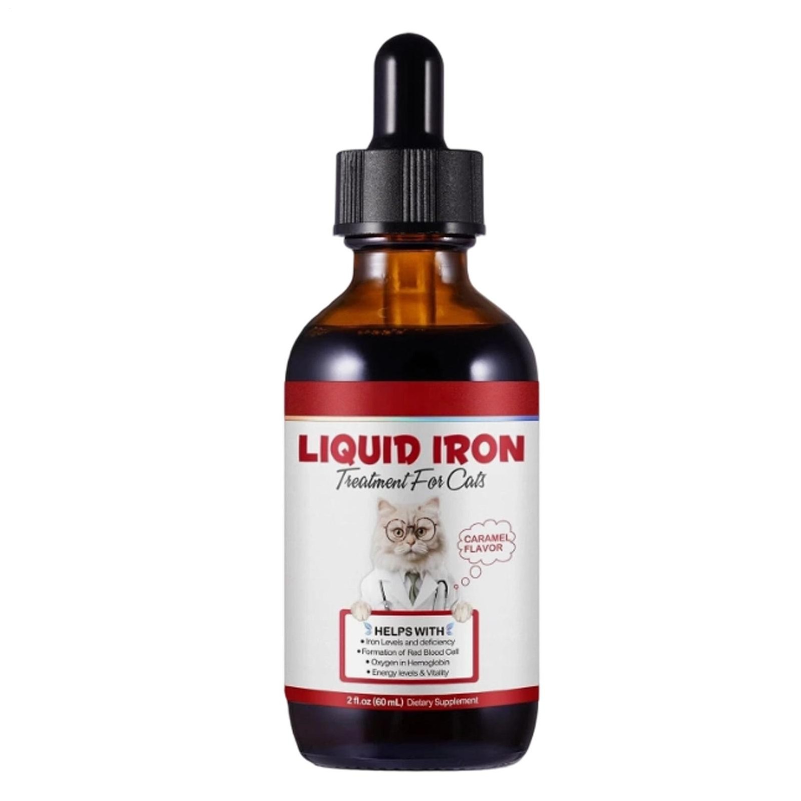 Iron Supplements For Cats, 60ML Liquid Iron Plus Folate And B12 Enhances Anemia