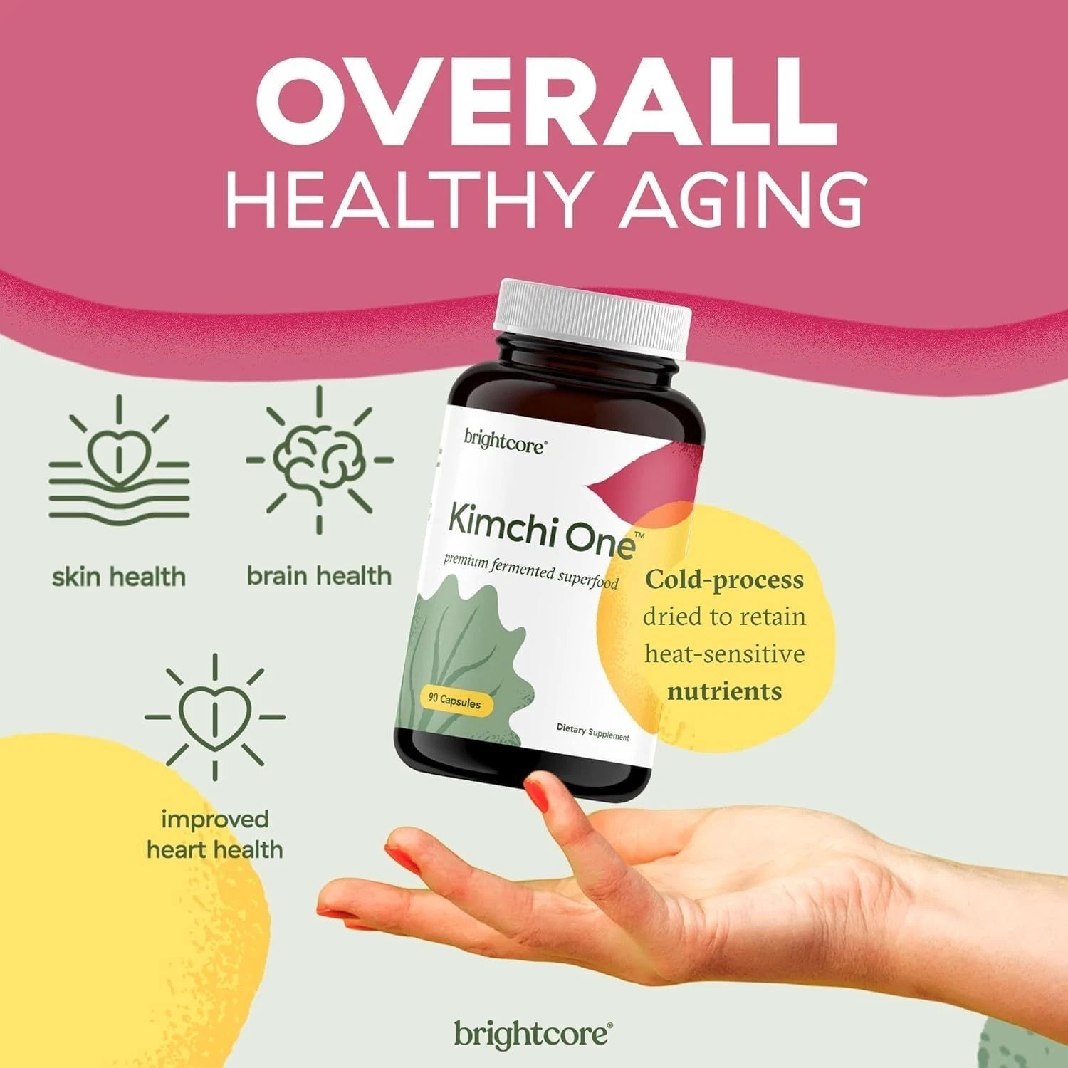 Brightcore Nutrition Kimchi One Kimchi Powder Capsules Probiotics Enzymes