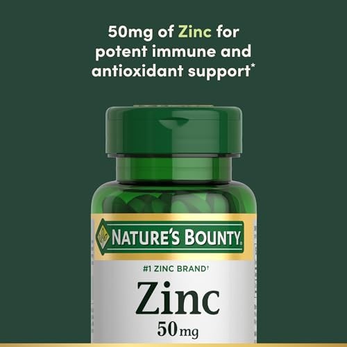 Nature’s Bounty, Zinc 50mg, Immune System Skin and Antioxidant Health Support, 1