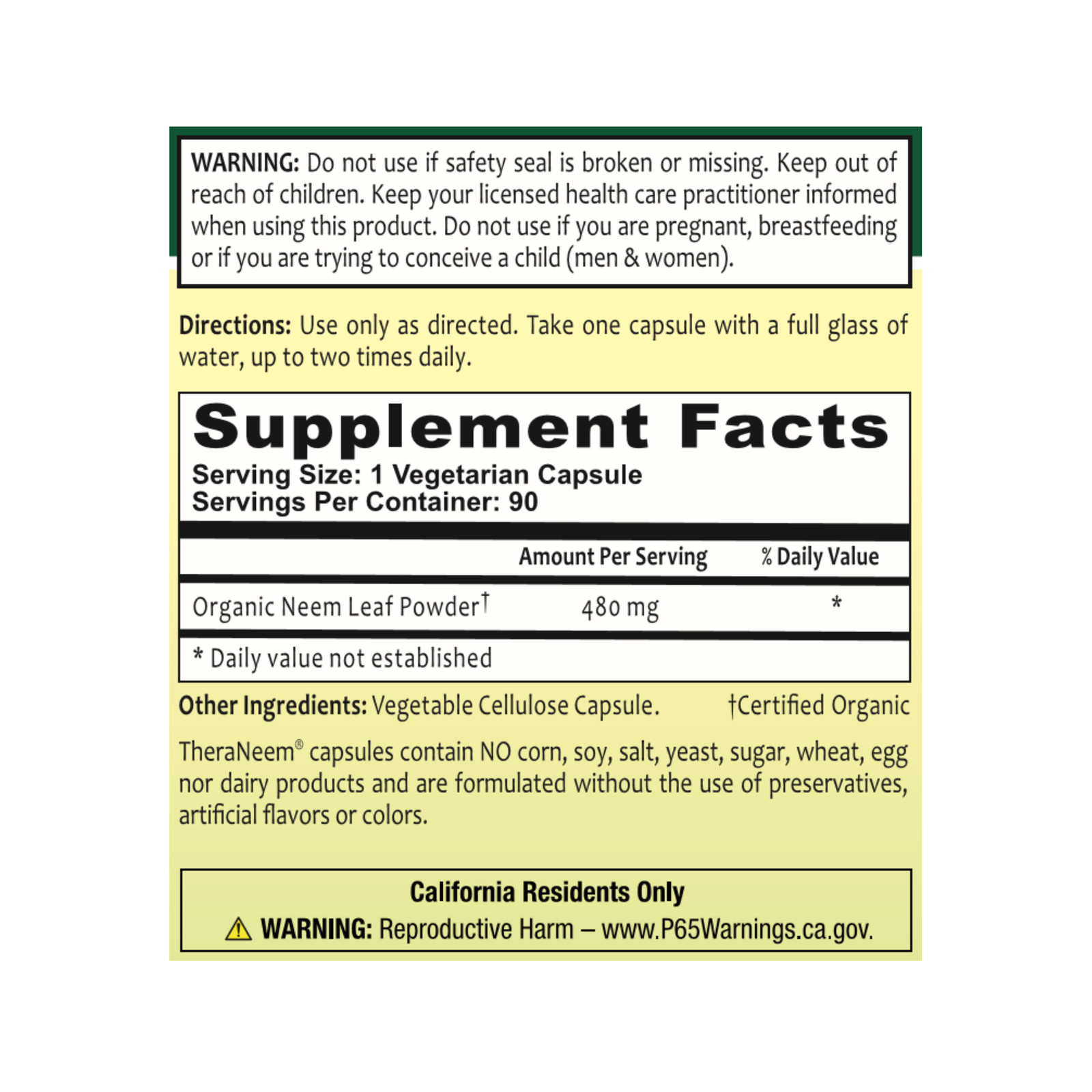 TheraNeem Neem Leaf | 90 CT