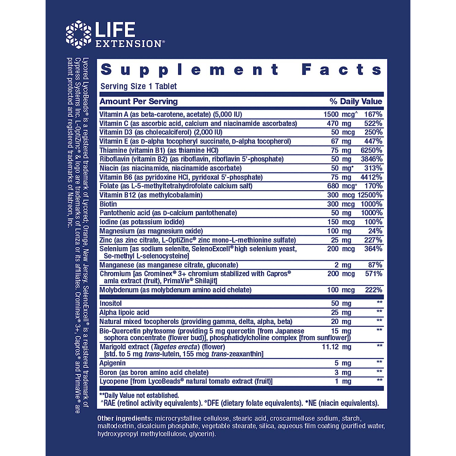 Life Extension One-Per-Day Multivitamin, 60 Tablets