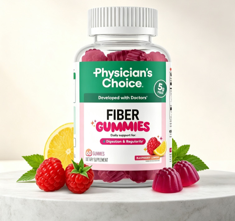 Physician’s Choice Fiber Gummies | Gut & Digestive Support, Raspberry Lemon