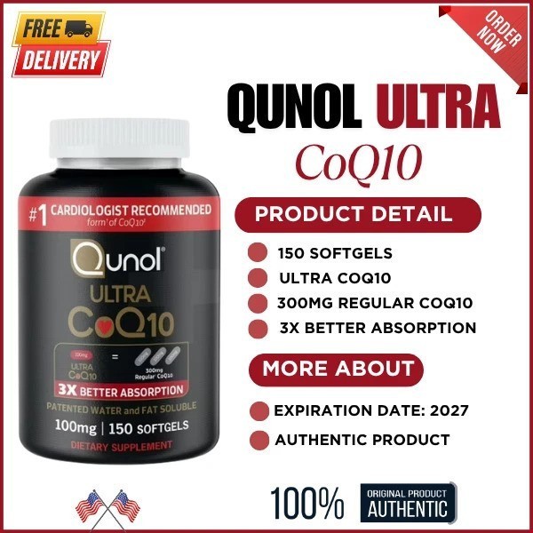 QUNOL ULTRA COQ10 100mg – 150 SOFTGELS NEW SEALED EXP. DATE 1/2028