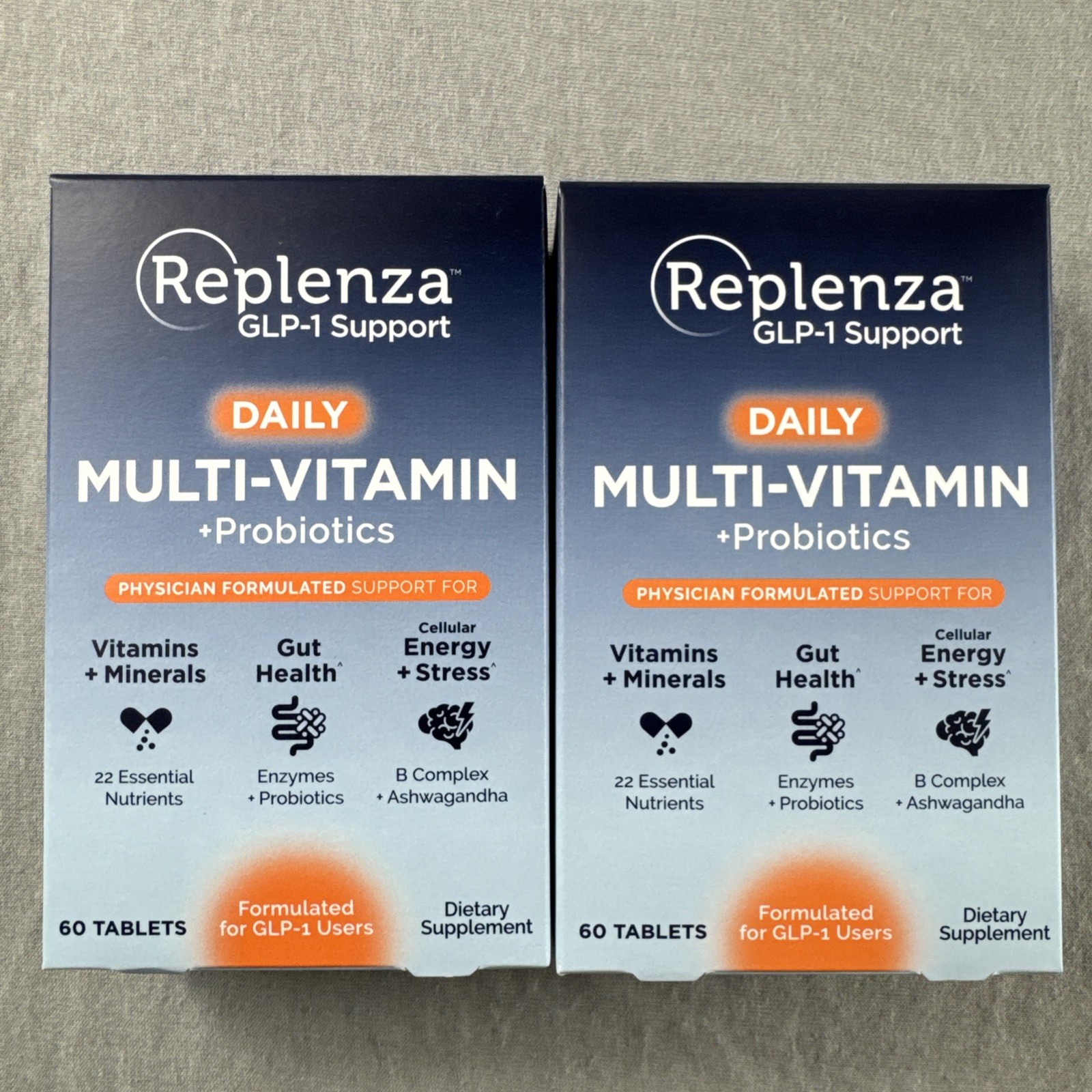 Replenza GLP-1 Support Daily Nutritional Supplement 60ct Exp 09/2027 Lot of 2
