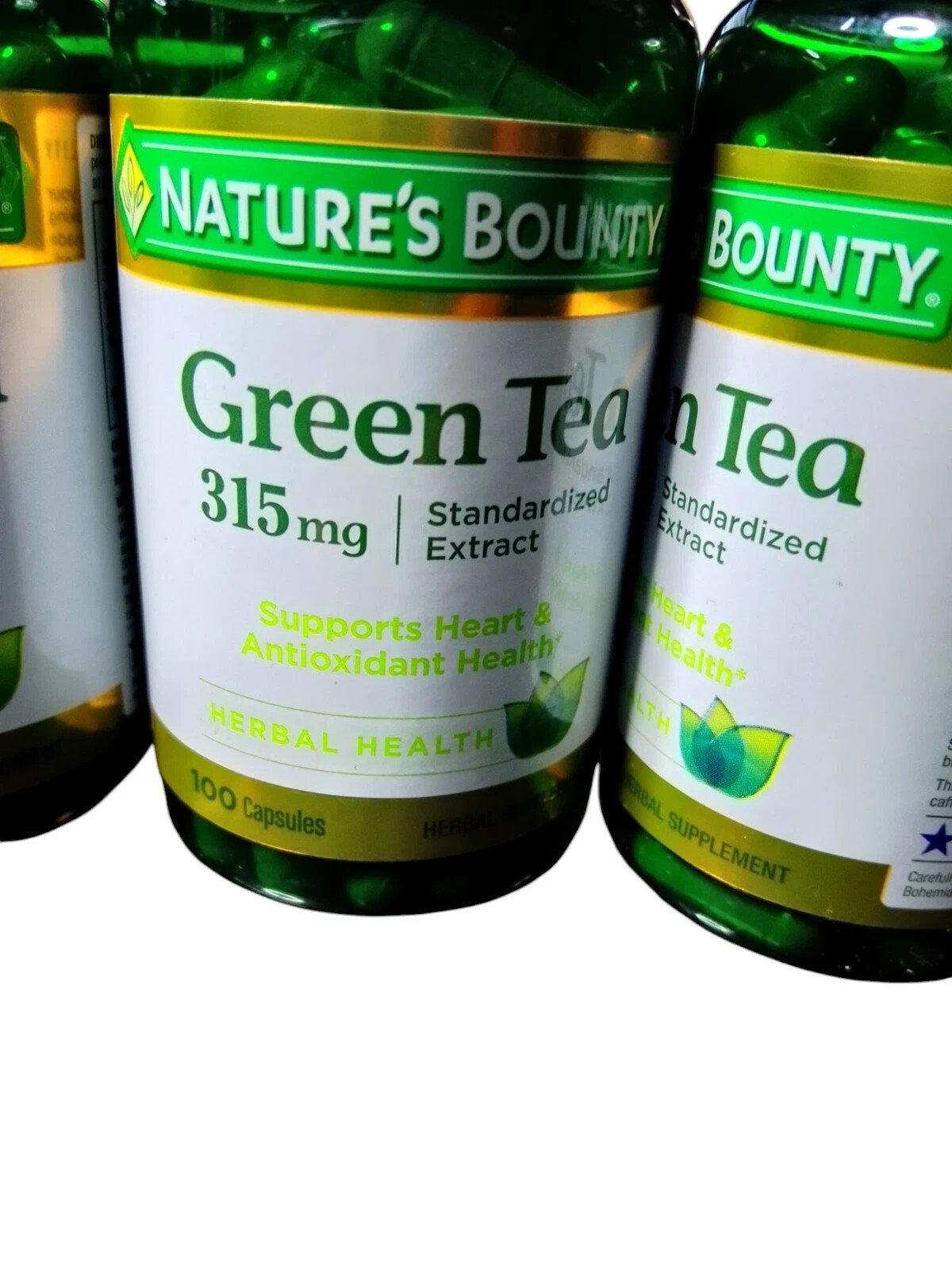 Nature’s Bounty Green Tea Capsules – 315 mg – 100 Count Antioxidant Lot Of 3