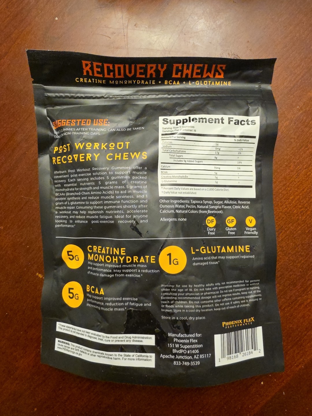 After Burn 5 G Creatine Monohydrate Chews BCAAs & L-Glutamine Gummies Recovery