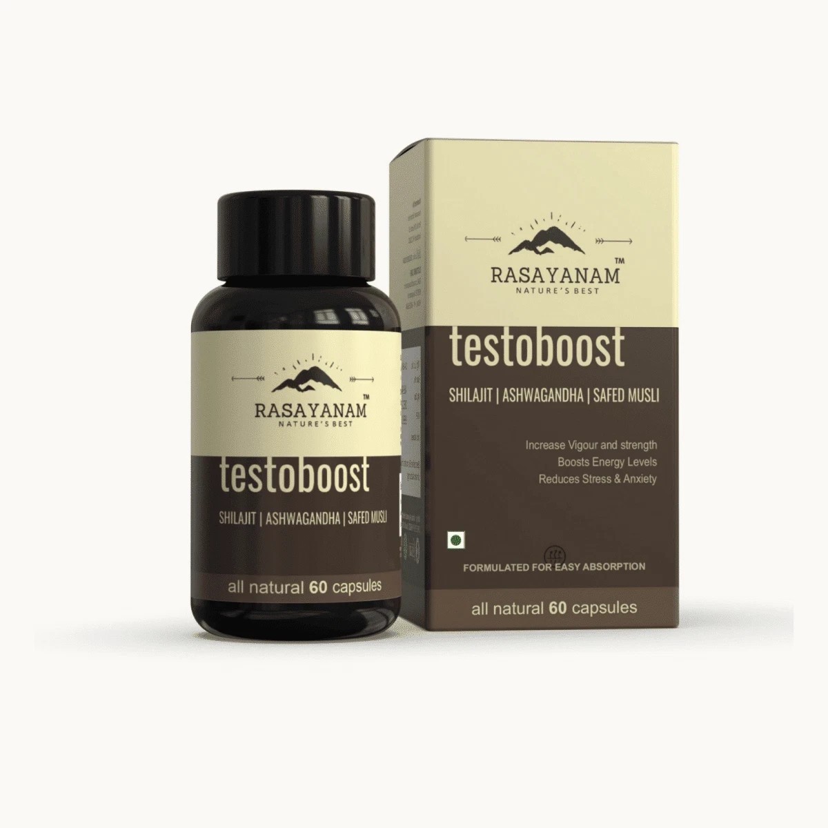 Rasayanam Testoboost Ashwagandha, Safed Musli 60 Capsules C906