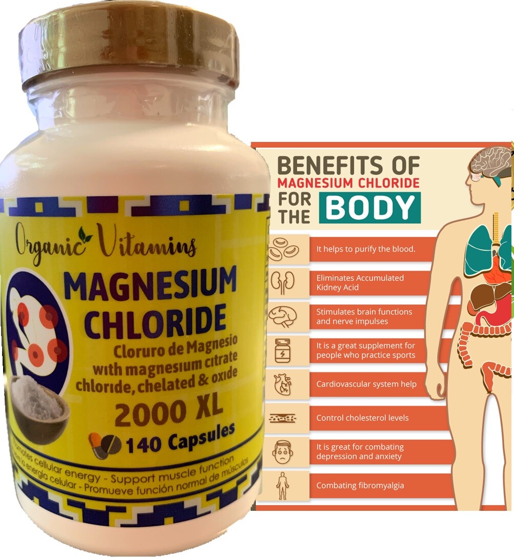 #1 The Best Naturals Magnesium Chloride 2000mg 140 caps *Nervous System Support*
