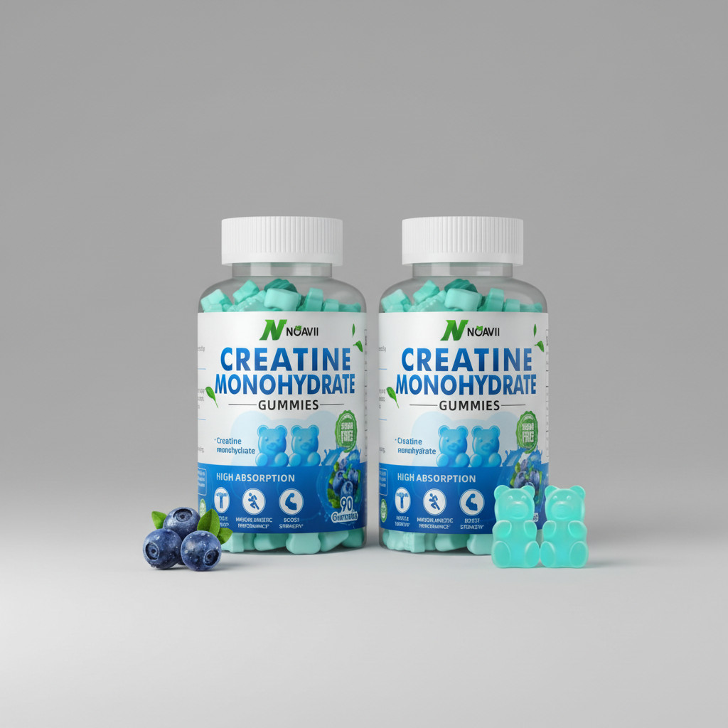 Creatine Monohydrate Gummies 5000Mg For Men & Women, 90ct Blueberry (NOAVII)