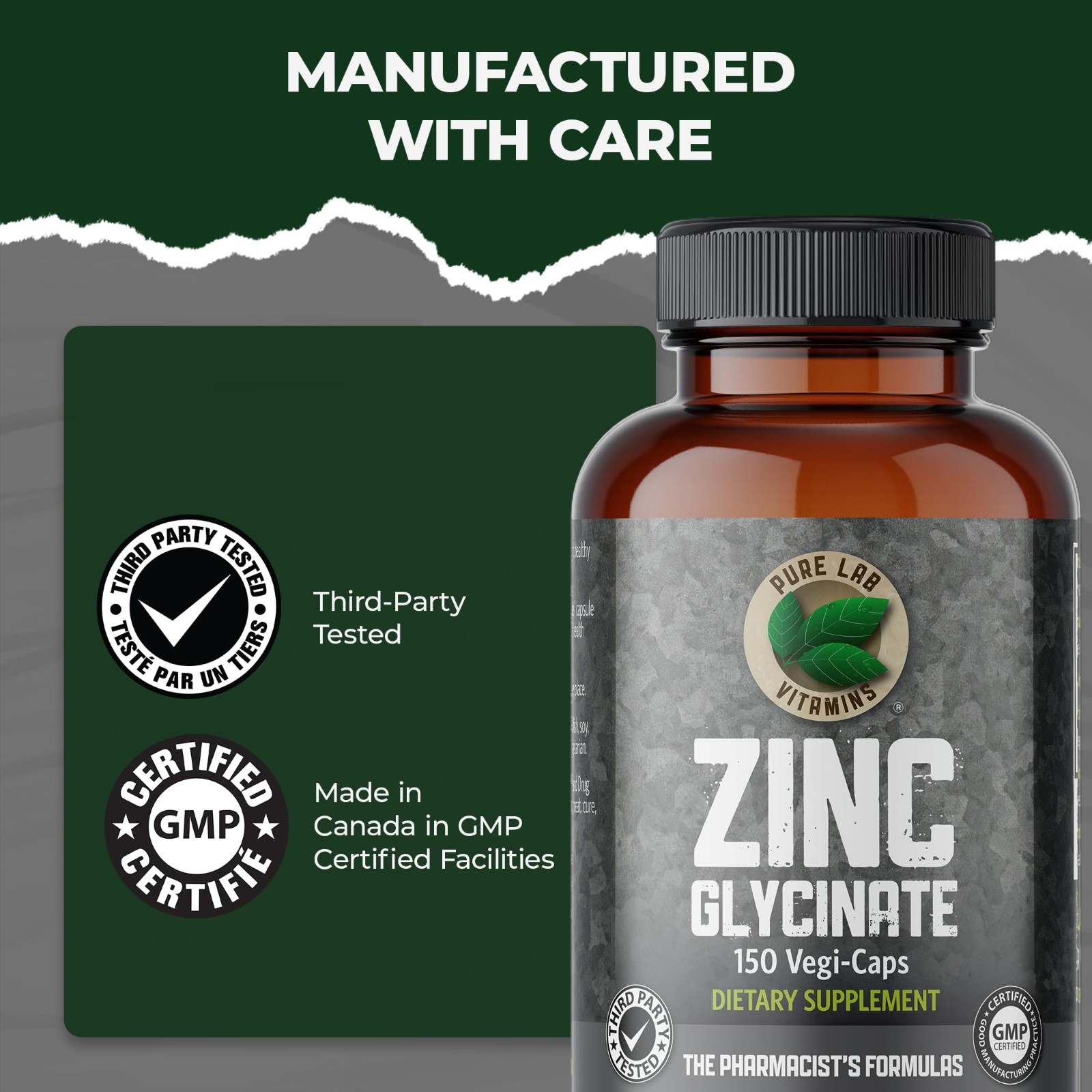 Zinc Glycinate 150 Vegi-Caps – Immune Support, High Absorption, Vegan Friendly