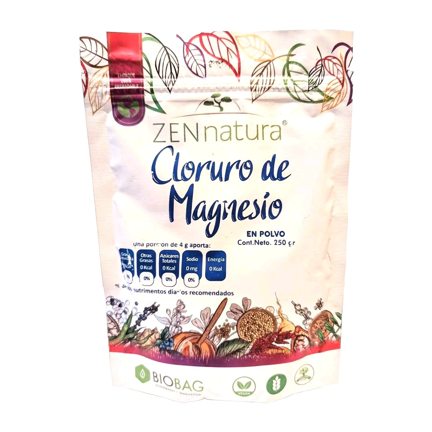 Cloruro de Magnesia ZENnatura Magnesium Chlorine 250gr Made In Mexico