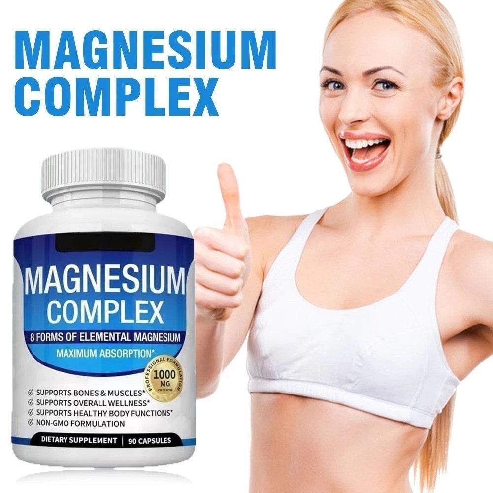 1/2/3X Toplux Nutrition Magnesium Complex 8 Elemental Magnesium 1000mg Supports
