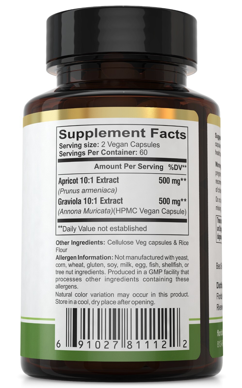 Apricot – Graviola Extract Capsules 10:1 Supplement (120 Capsules)