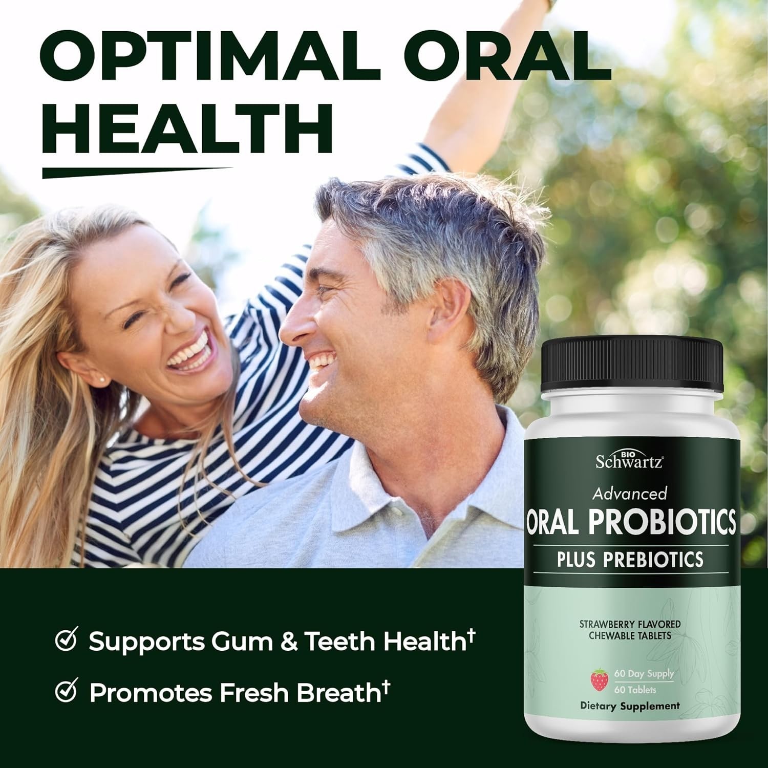 Oral Probiotics Supplement with Prebiotics – Supports Healthy Teeth Gums Mouth a