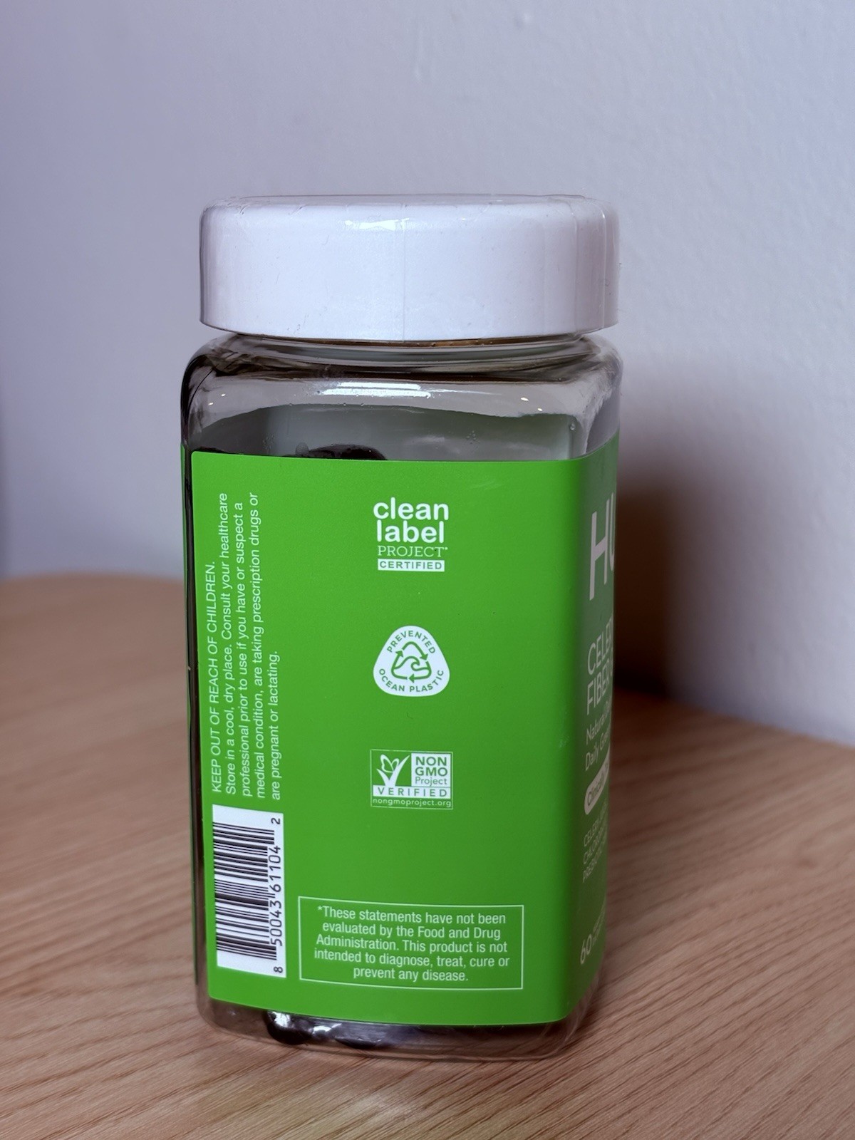 HUM Celery Juice Fiber Gummies 60 Vegan Prebiotic Fiber Chlorophyll Green Apple