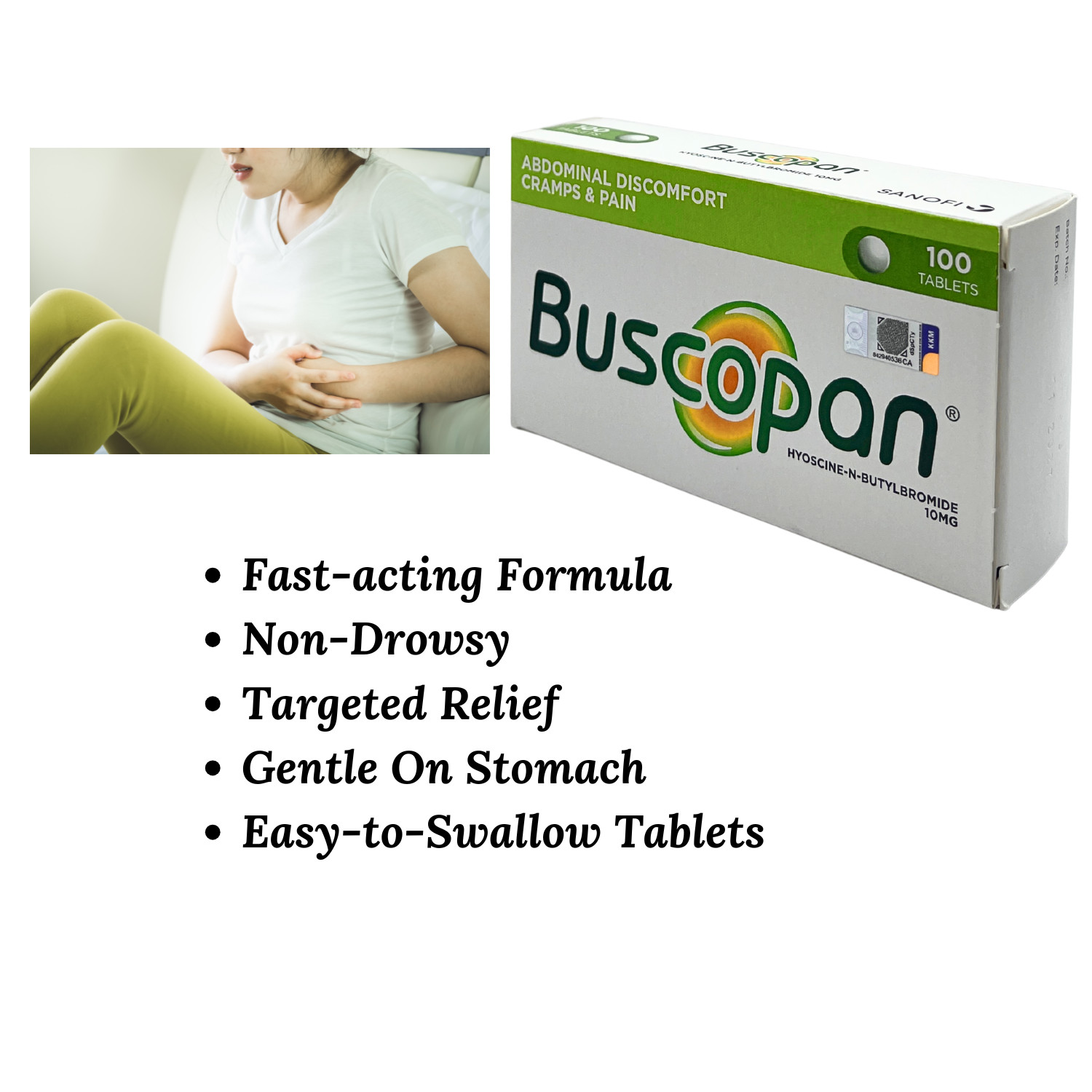 10mg 100 tablets Irritable Stomach Discomfort Cramps Pain Relief US Shipping New
