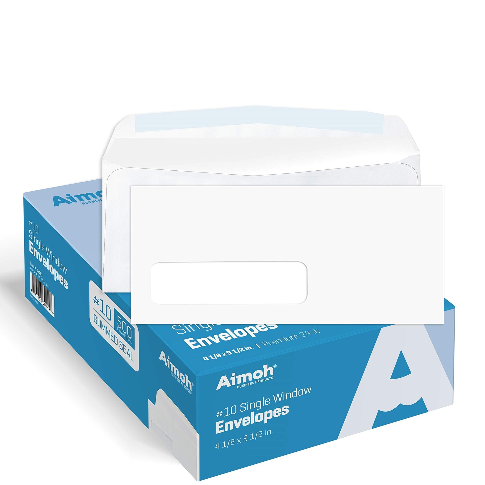 Aimoh #10 Single Left Window Envelopes -Gummed Closure -Size 4-1/8×9-1/2 Inch…