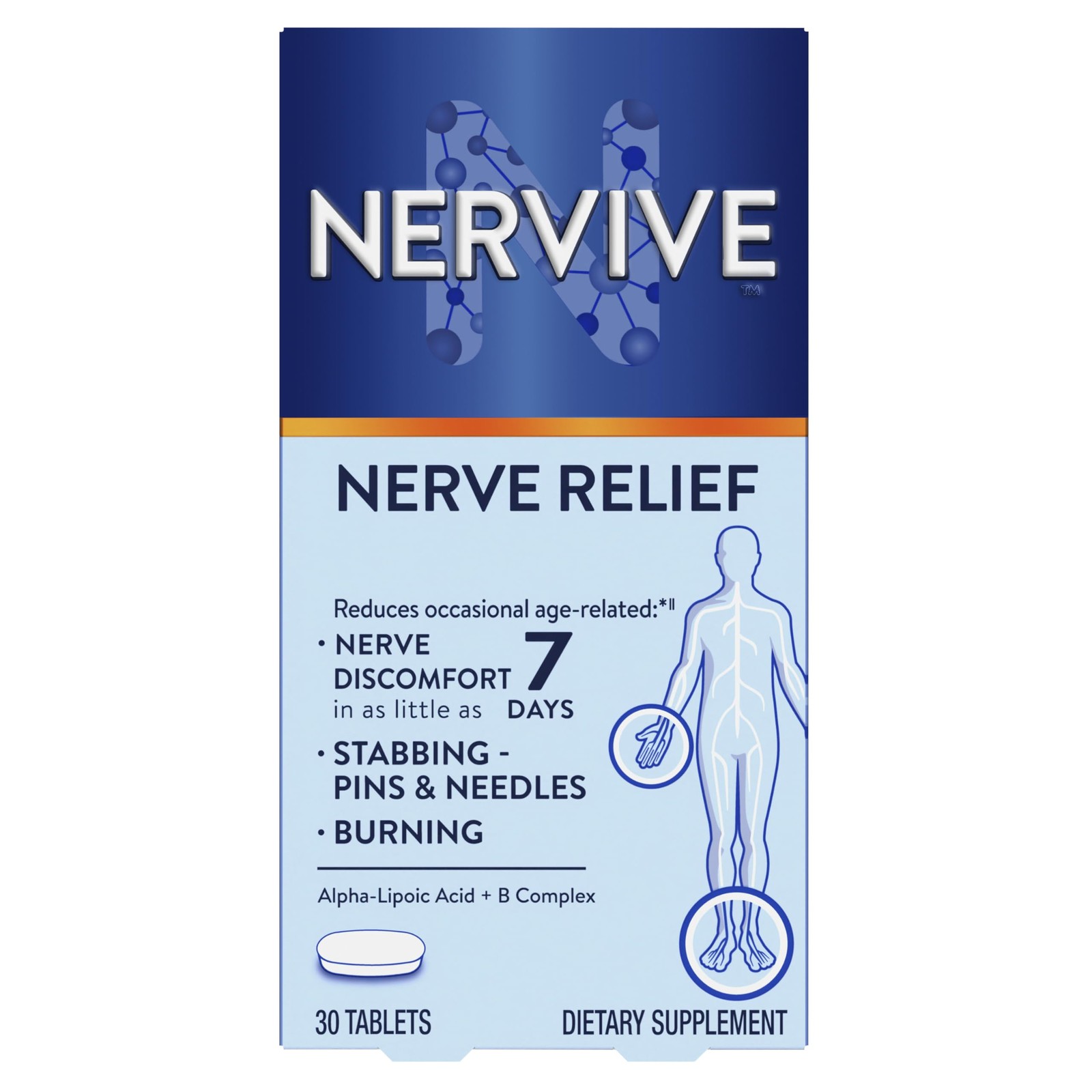 Nervive Nerve Relief, Occasional 30 Count (Pack of 1), No Color