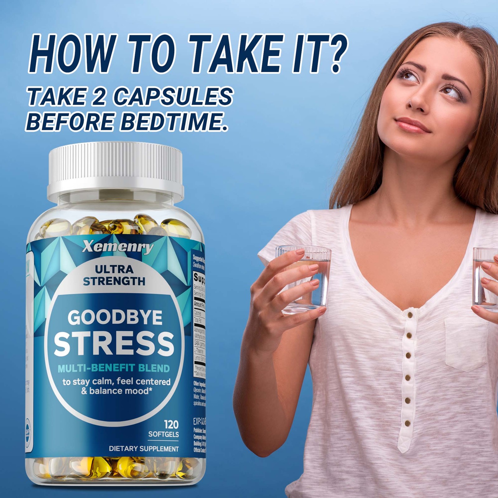 Goodbye Stress Capsules – with L-Theanine,Ashwagandha – Stress & Immune Support