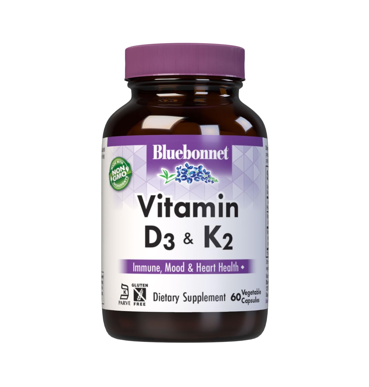 Bluebonnet Nutrition Vitamin D3 & K2, Soy-Free, for Strong-Healthy Bones*, Gl…