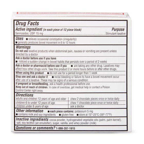 Equate Regular Strength Chocolate Laxative, 15 mg, 24 Pieces (3 Pack – 72 Total)