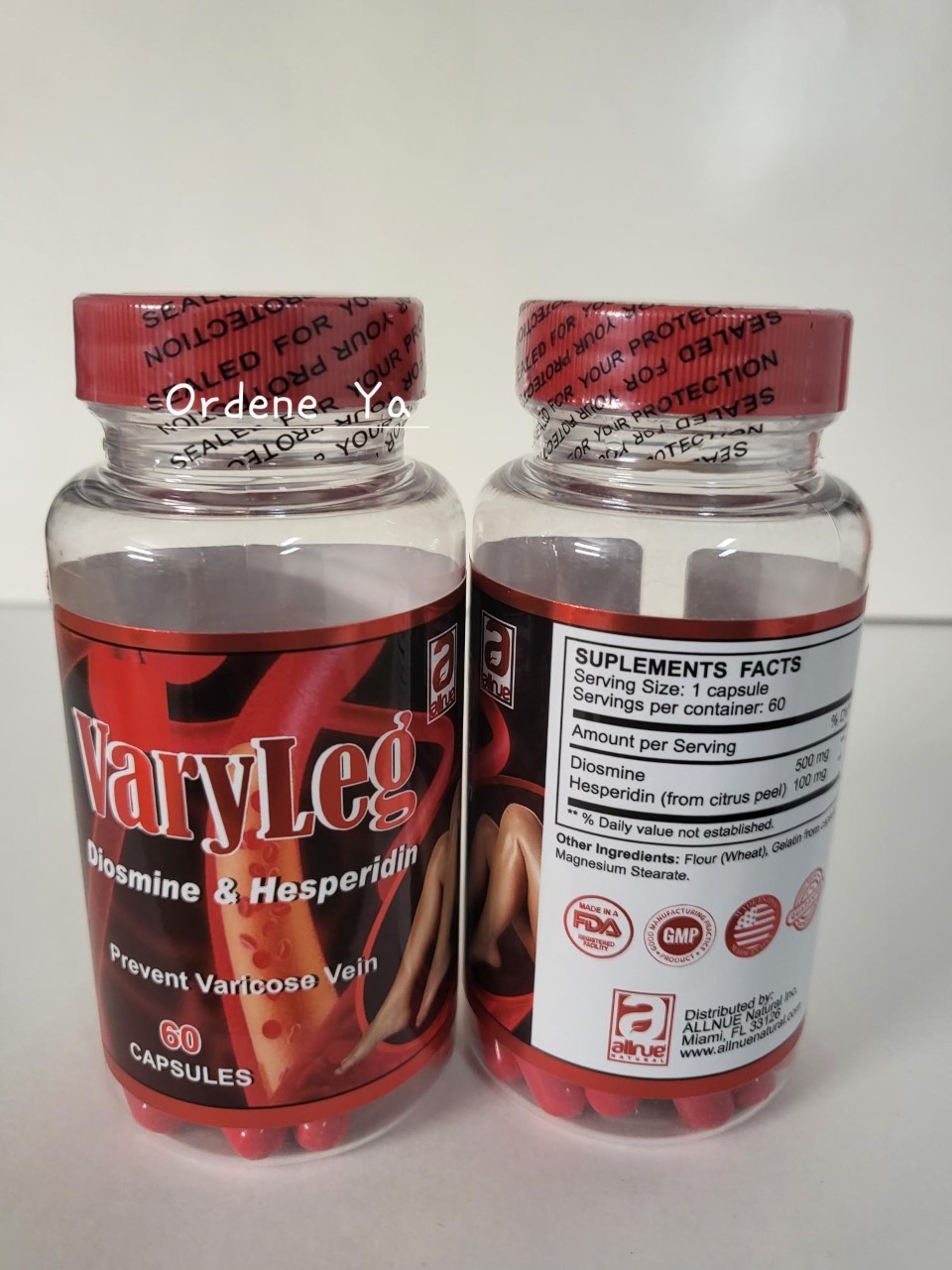 VaryLeg Diosmine & Hesperidin 180 Capsules Circulation & Vein Health Support