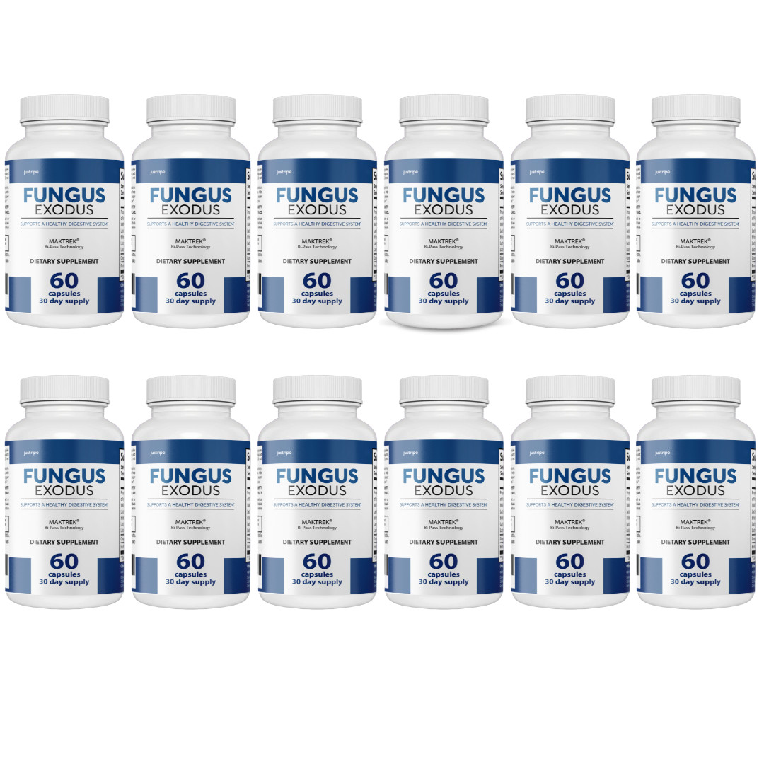 Fungus Exodus Healthy Digestive Support Supplement, Gut Health – 12 Bottles