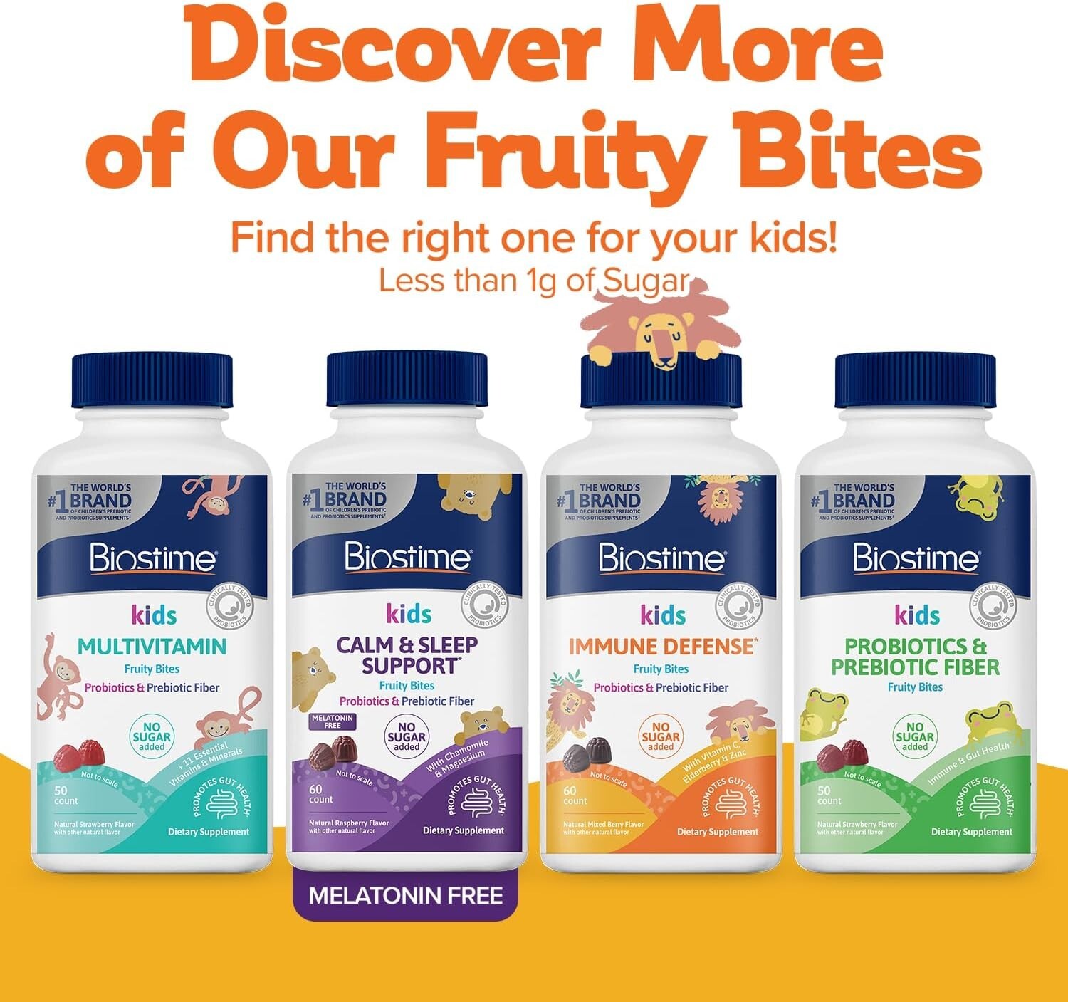 Biostime Kids Immune Defense Fruity Bites | Includes Vitamins D&C + Zinc 08/26