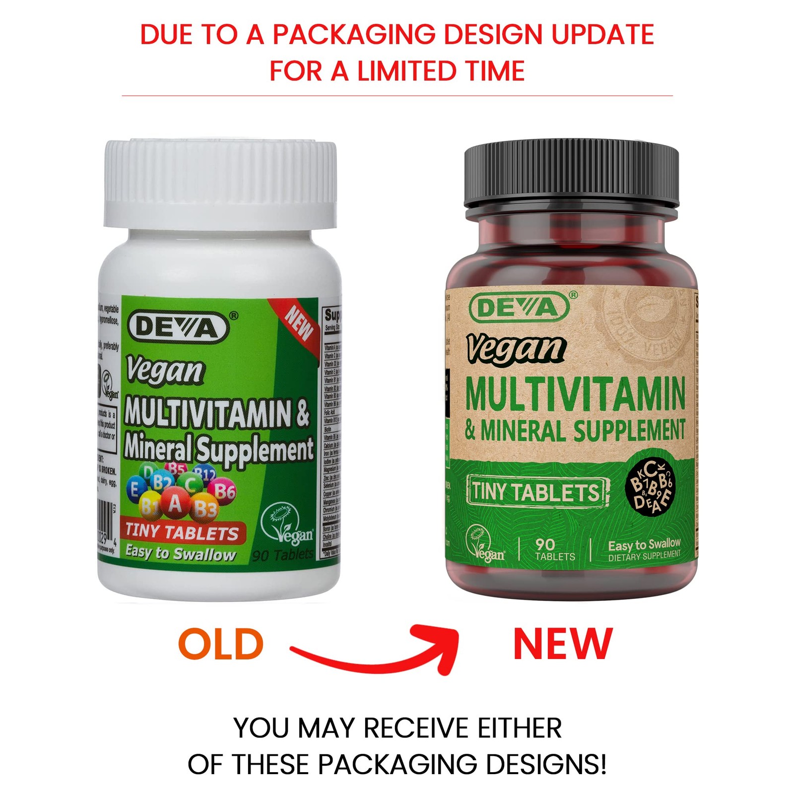 Vegan Multivitamin 90 Count Antioxidants Vitamins C E D B Complex Tablets