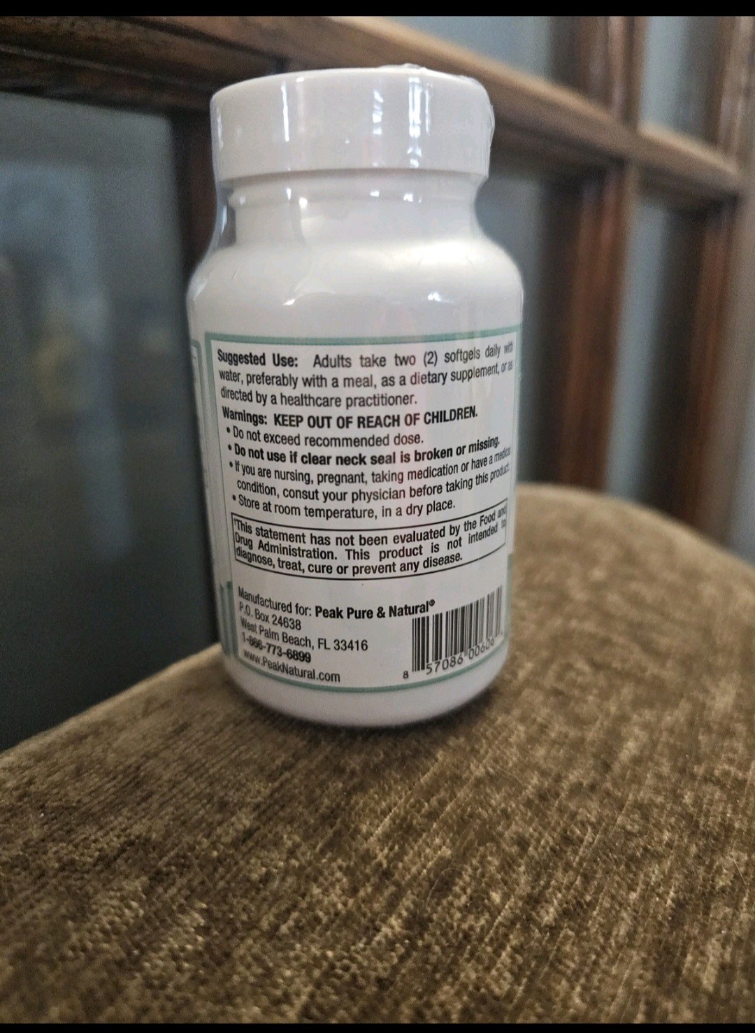 Peak Pure and Natural Bladder Support Supplement 60 Softgels New Sealed 10/01/27